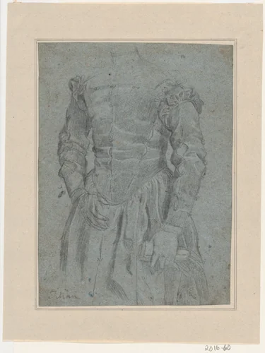 Study of a Woman’s Dress for a Portrait by anonymous, drawing, 1535-1565