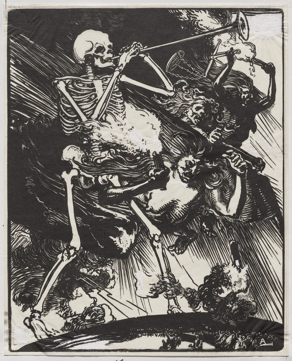 La Mort et les Passions fondant sur la terre by Auguste Louis Lepère, drawing, 1914