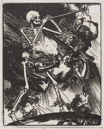 La Mort et les Passions fondant sur la terre by Auguste Louis Lepère, drawing, 1914