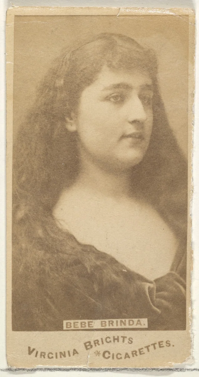 Bebe Brinda, from the Actors and Actresses series (N45, Type 1) for Virginia Brights Cigarettes by Allen & Ginter, photograph, 1885-1891