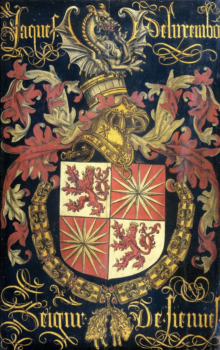Shield of Jacob of Luxemburg (after 1441-88), Lord of Fiennes, in his Capacity as knight of the Order of the Golden Fleece by Unknown, other, 1481
