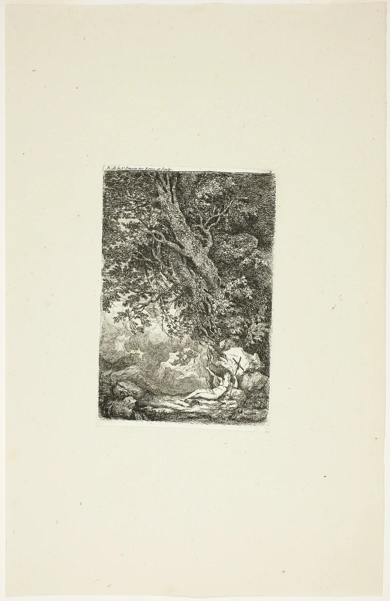 Mary Magdalene as a Penitent by Etienne de Lavallee-Poussin, print, 1755-1802