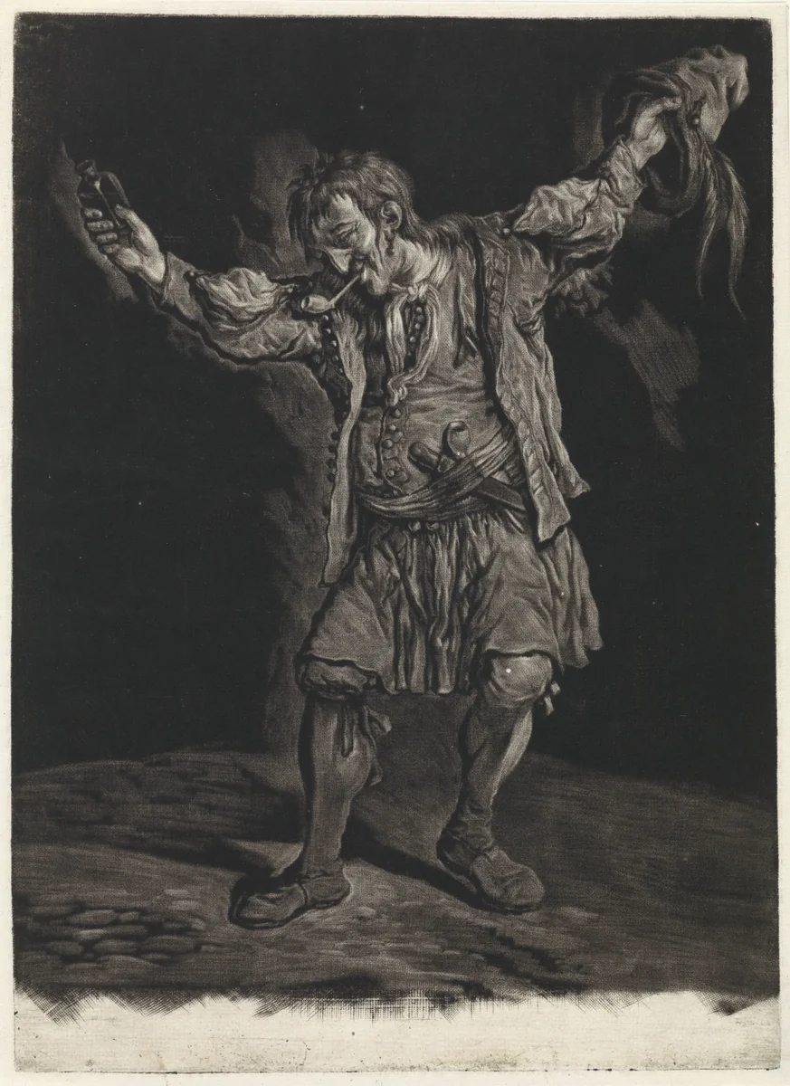 De Oost-Indiëvaarder, 1695 by Cornelis Dusart, print, 1695-1704