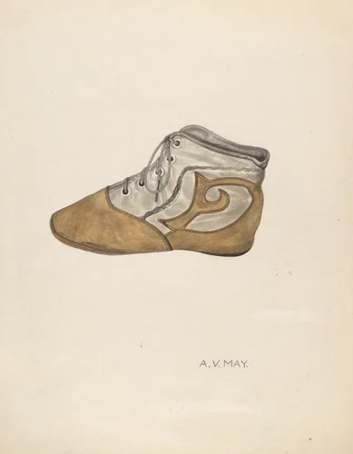 Baby Shoe by Ada V. May, index of american design, 1937