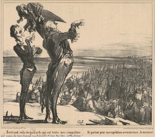 Bertrand, voila des gaillards ... by Honoré Daumier, print, 1854