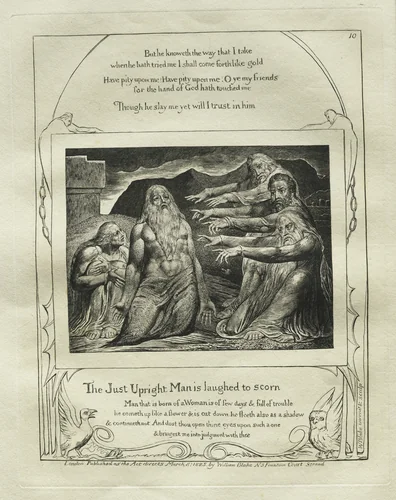 The Book of Job: Pl. 10, The Just Upright Man is Laughed to Scorn by William Blake, print, 1825