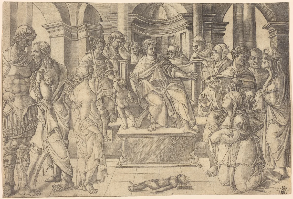 The Judgment of Solomon by Jean Duvet, print, 1516