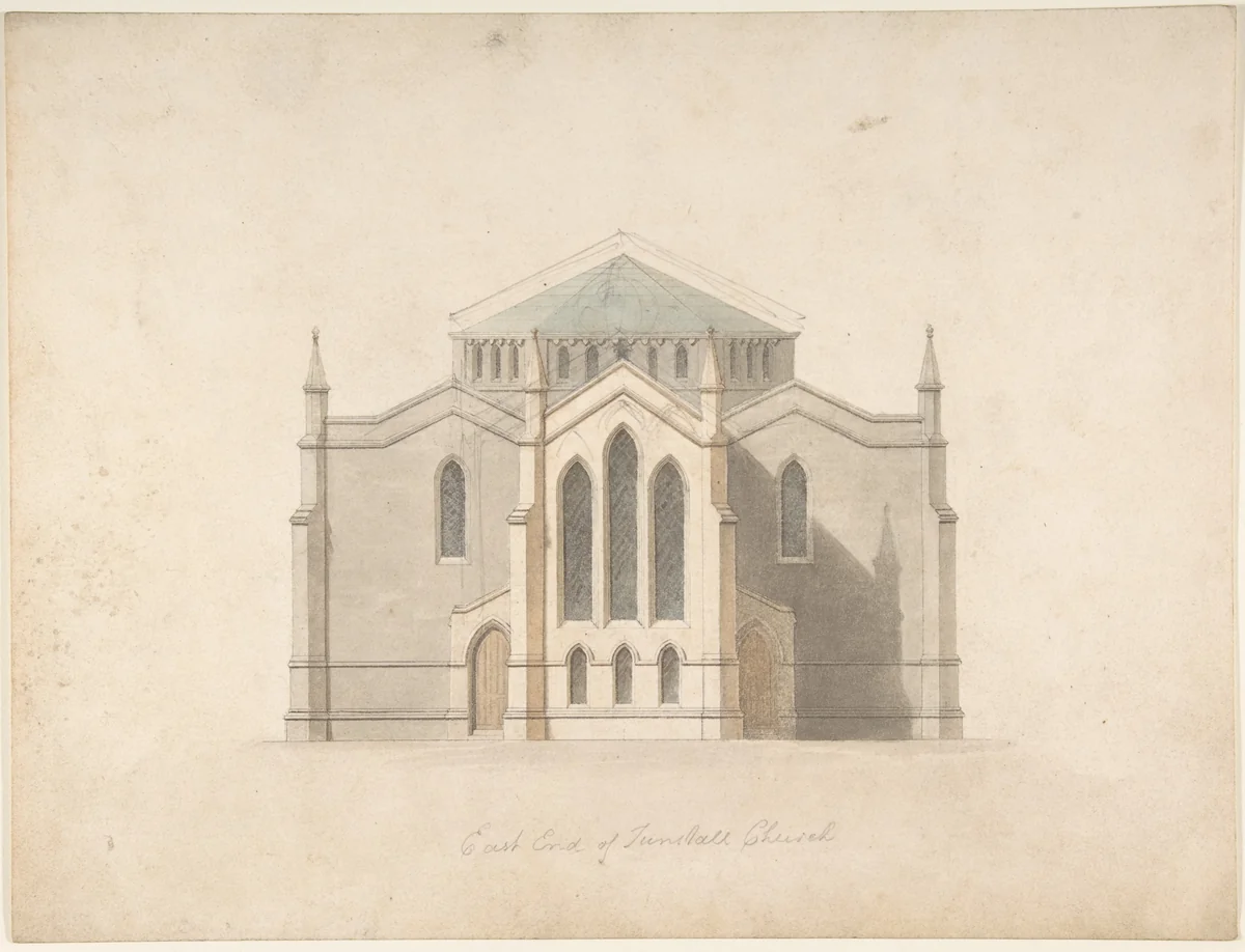 East End of Tunstall Church (recto and verso) by anonymous, drawing, 1800-1900