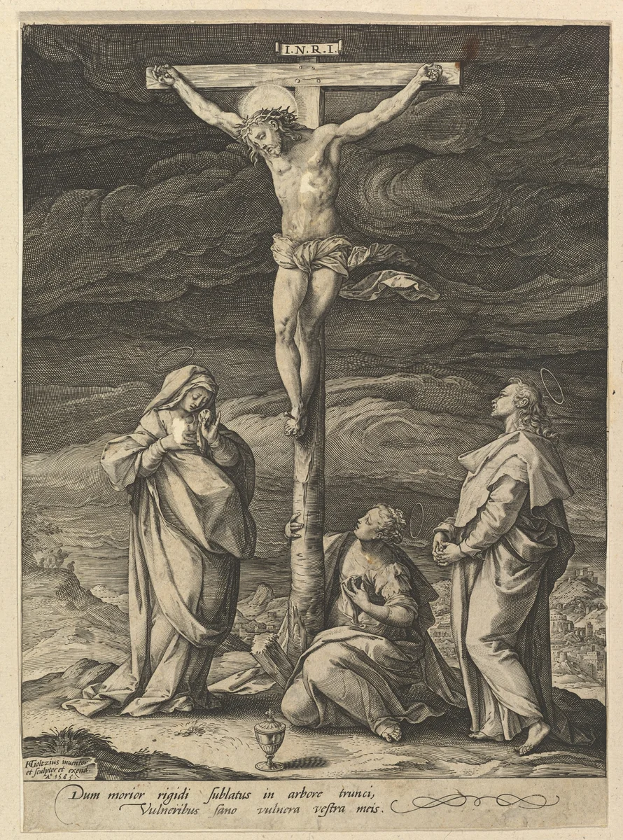 The Crucifixion by Hendrick Goltzius, print, 1585