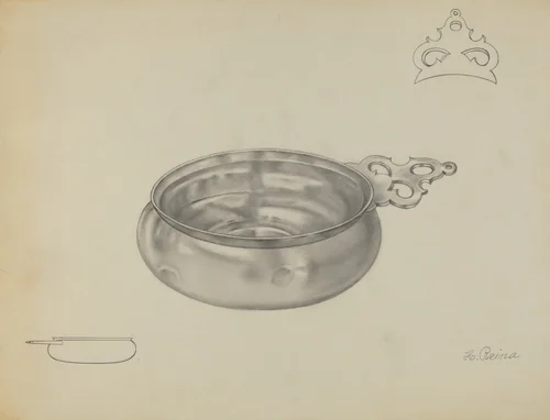 Silver Porringer by Horace Reina, index of american design, 1936