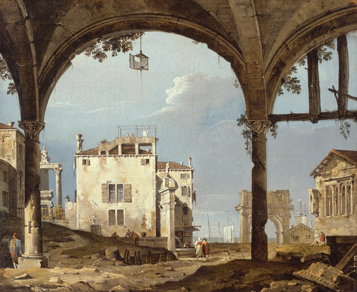Portico with a Lantern by Canaletto, painting, 1741-1745
