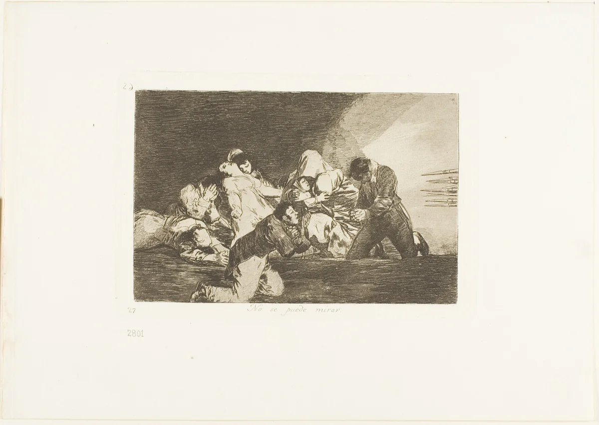 One Can't Look, plate 26 from The Disasters of War by Francisco José de Goya, print, 1810-1812
