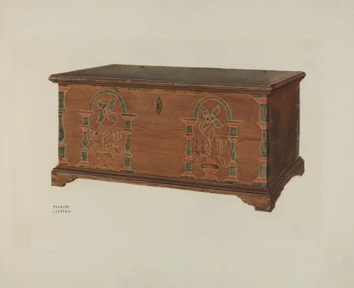 Pa. German Dower Chest by Frances Lichten, index of american design, 1935-1942