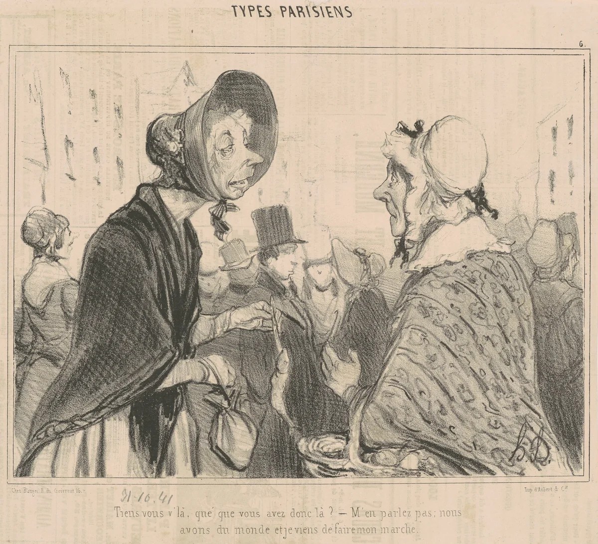 Tiens vous v'la, què que vous avez donc la by Honoré Daumier, print, 1839