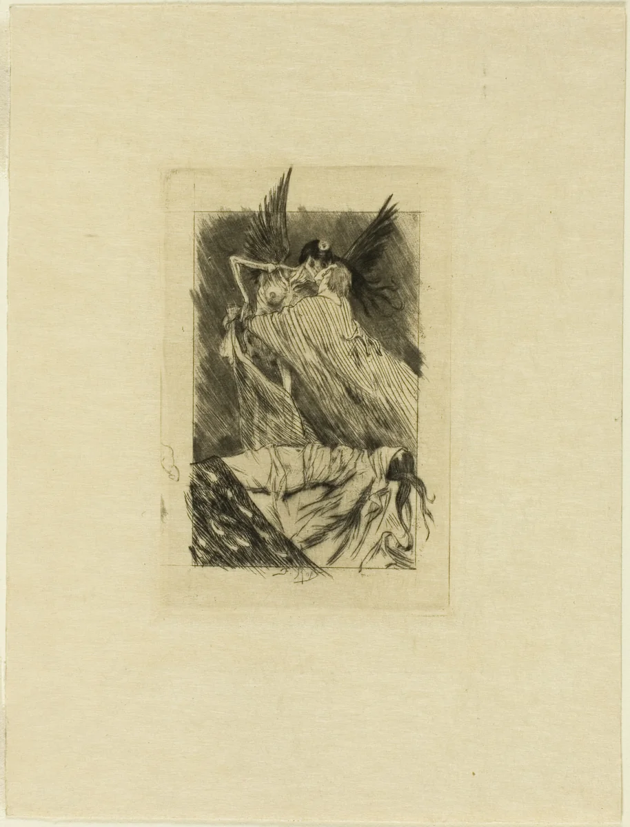 Frontispiece to Les baisers morts by Félicien Rops, print, 1893
