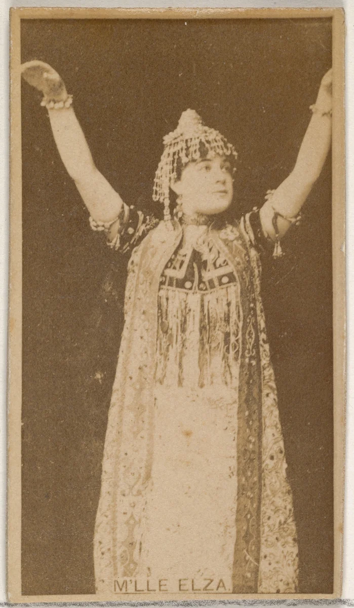 M'lle Elza, from the Actors and Actresses series (N45, Type 8) for Virginia Brights Cigarettes by Allen & Ginter, photograph, 1885-1891