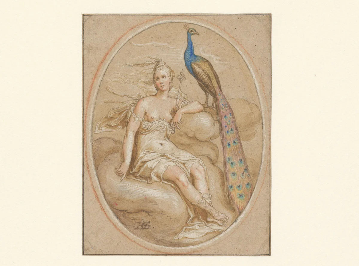Juno by Hendrick Goltzius, drawing, 1595-1596