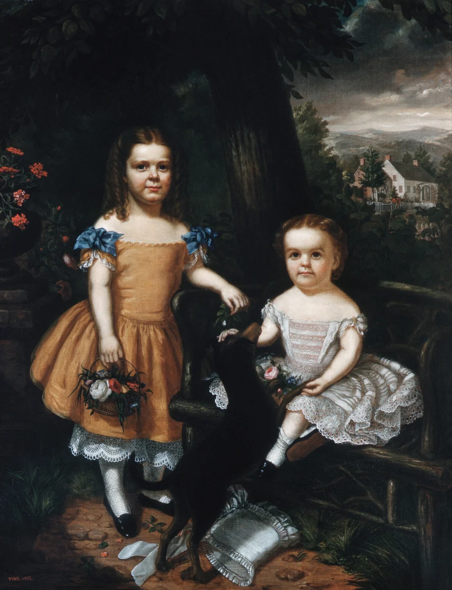 The Daughters of Daniel T. MacFarlan by Theodore E. Pine, artwork, 1857