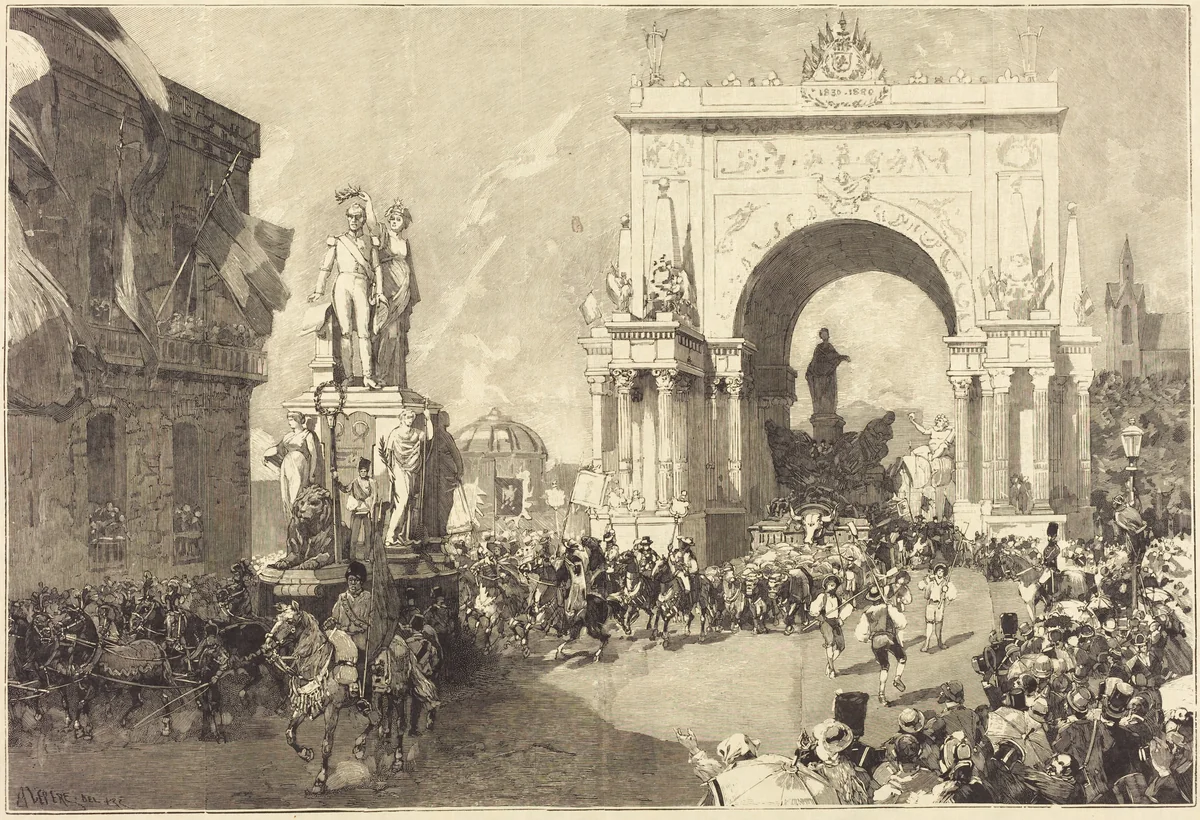 Fêtes jubilaires de Bruxelles by Auguste Lepère, portfolio, 1883-1890