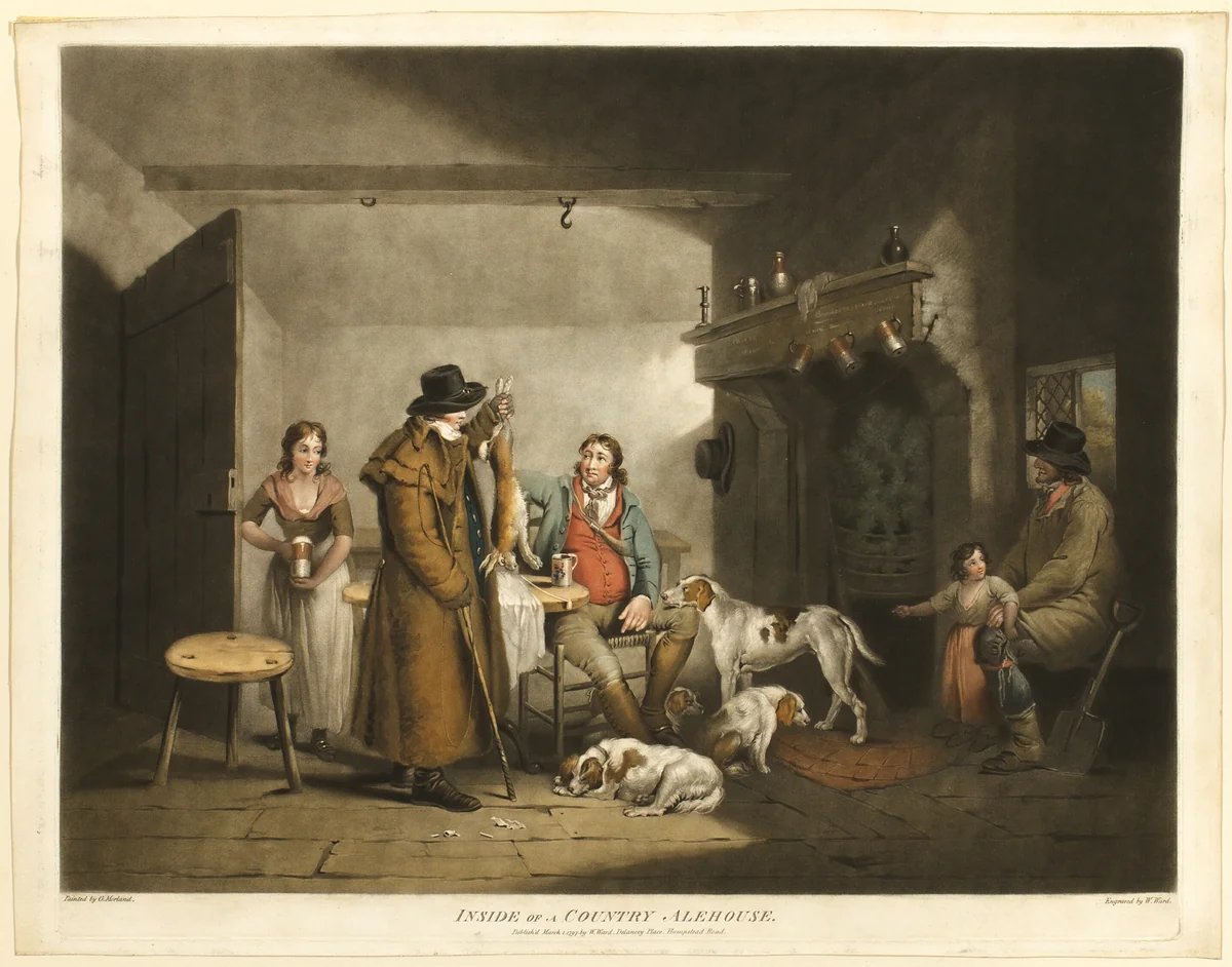 Inside of a Country Alehouse by William Ward, print, 1797