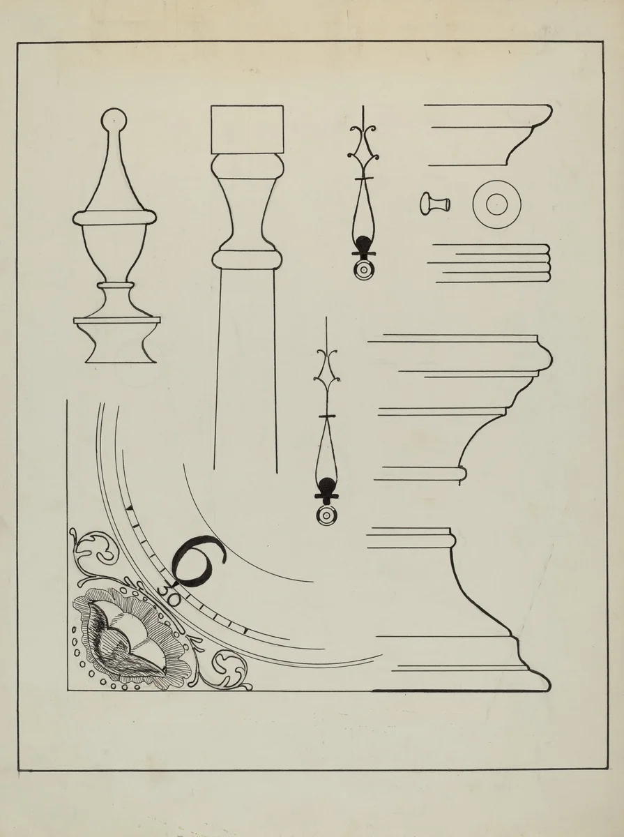 Grandfather Clock by Ernest A. Towers, Jr., index of american design, 1936