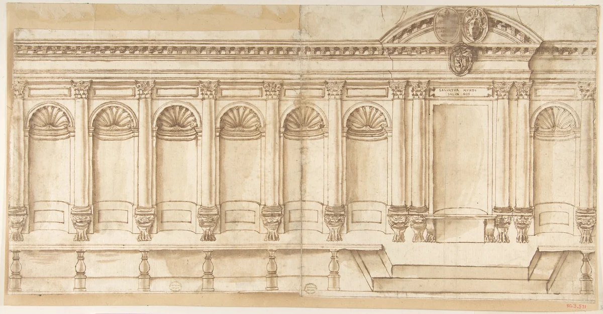 Choir Stalls by anonymous, drawing, 1500-1600