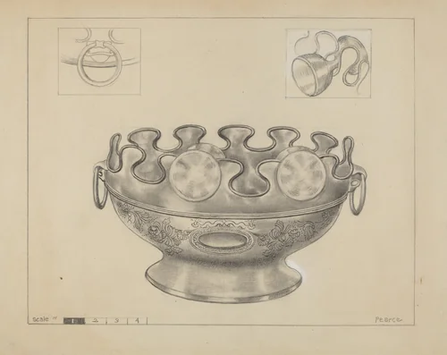 Silver Monteith Bowl by Edgar L. Pearce, index of american design, 1935-1942