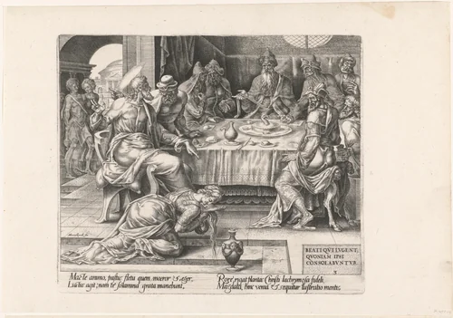 Christus gezalfd door Maria Magdalena by Unknown, print, 1564-1568