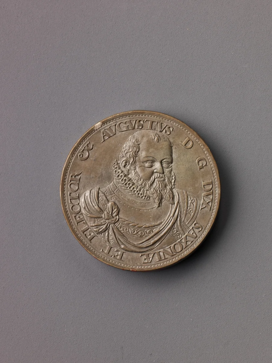 Model for a portrait medal of Augustus, Elector of Saxony by Tobias Wolff, metalwork, 1575