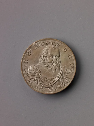 Model for a portrait medal of Augustus, Elector of Saxony by Tobias Wolff, metalwork, 1575
