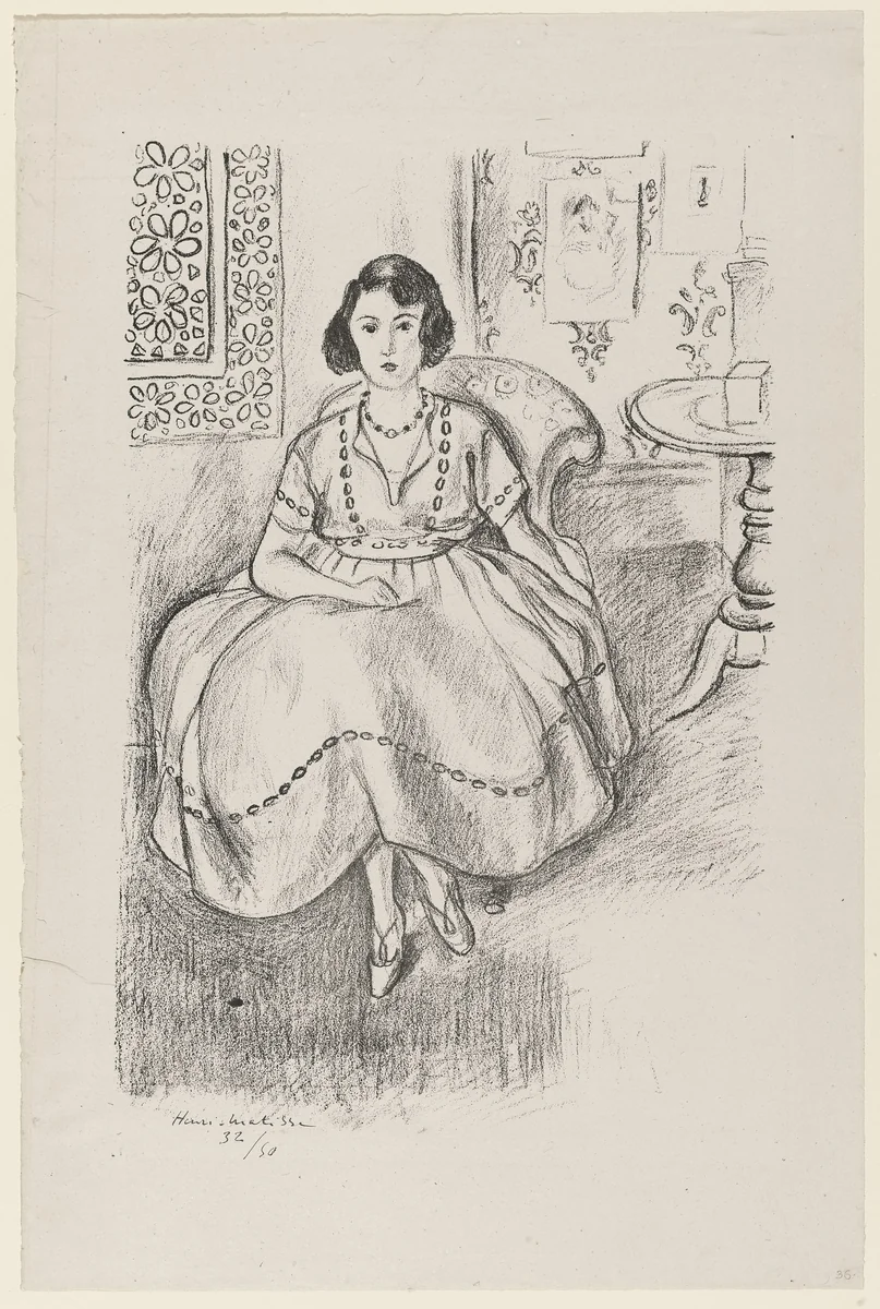 The Organdy Dress (La Robe d'organdi) by Henri Matisse, print, 1922