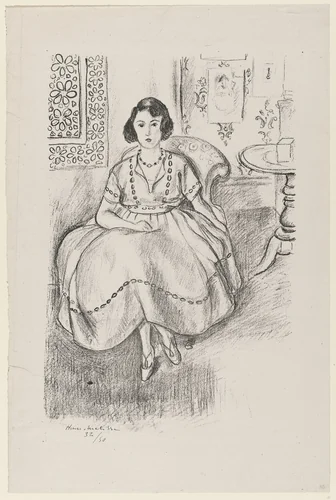 The Organdy Dress (La Robe d'organdi) by Henri Matisse, print, 1922