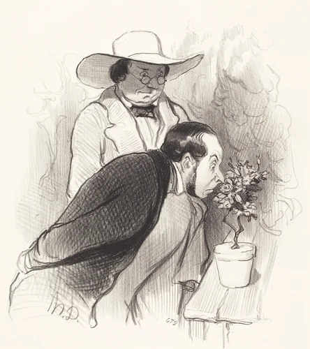 Un Triomphe de botaniste by Honoré Daumier, print, 1844