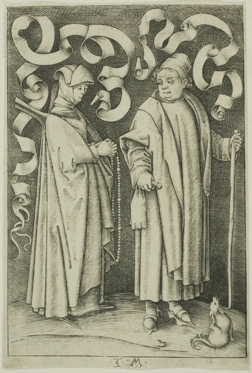 The Churchgoers by Israhel van Meckenem, print, 1495-1503