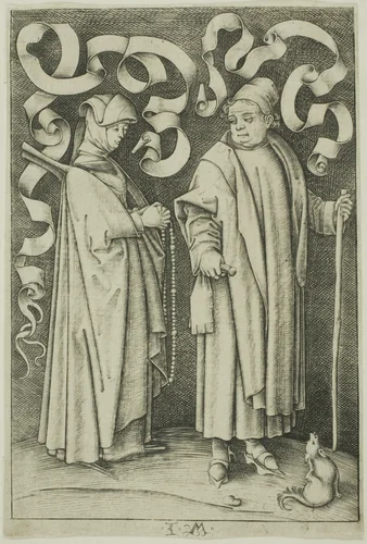 The Churchgoers by Israhel van Meckenem, print, 1495-1503