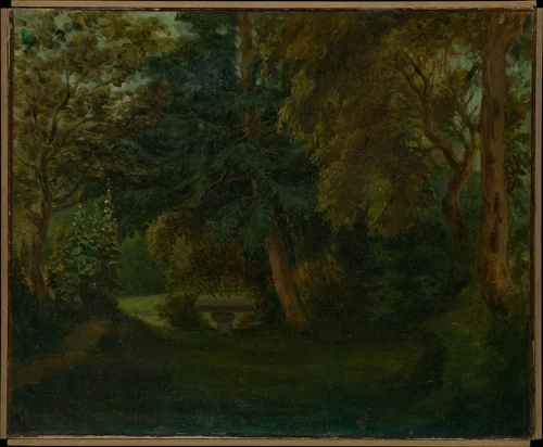 George Sand's Garden at Nohant by Eugène Delacroix, painting, 1842-1843