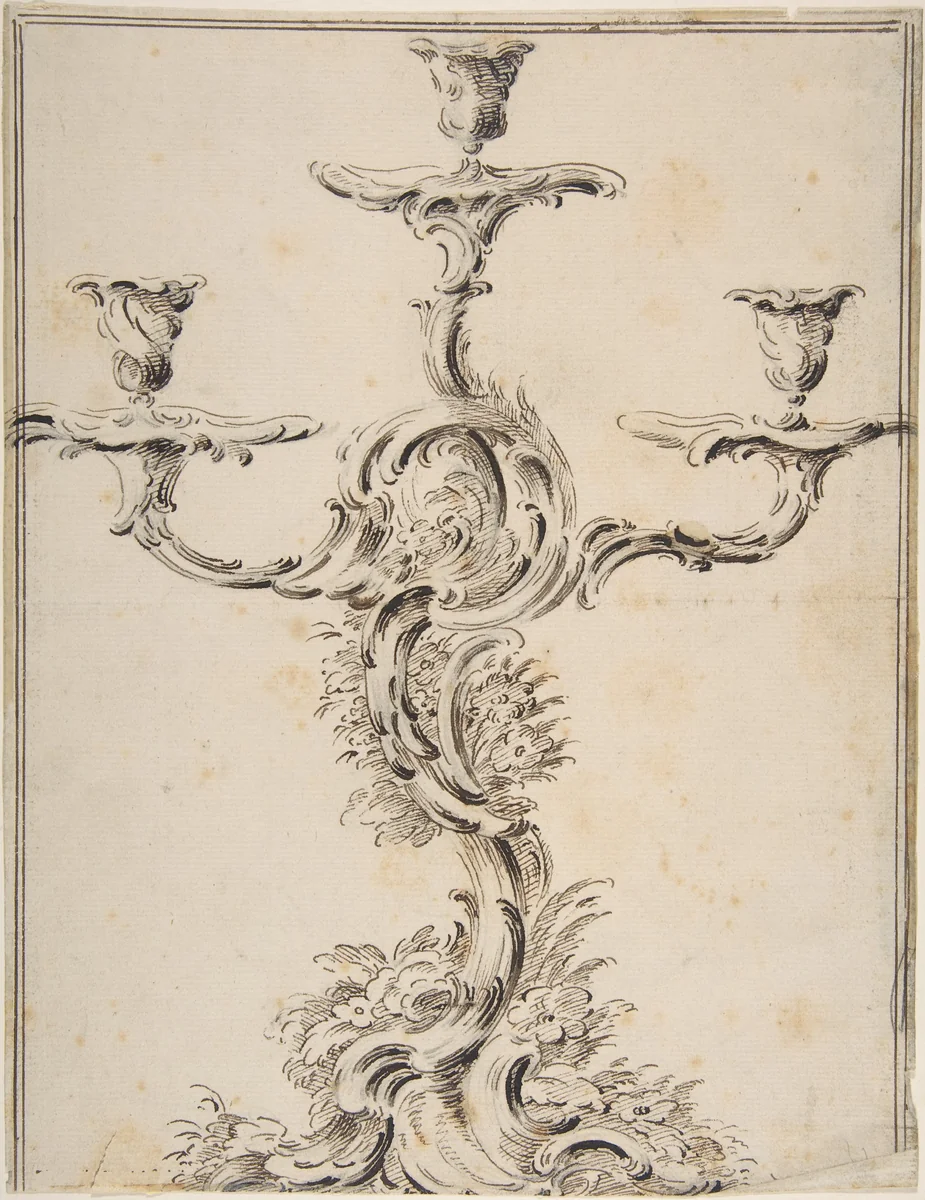 Design for a Candelabra by anonymous, drawing, 1700-1799