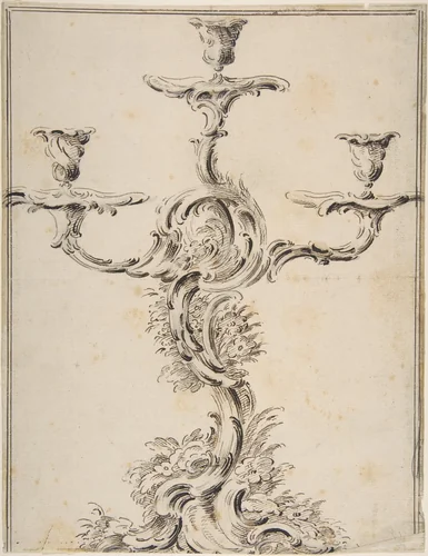 Design for a Candelabra by anonymous, drawing, 1700-1799