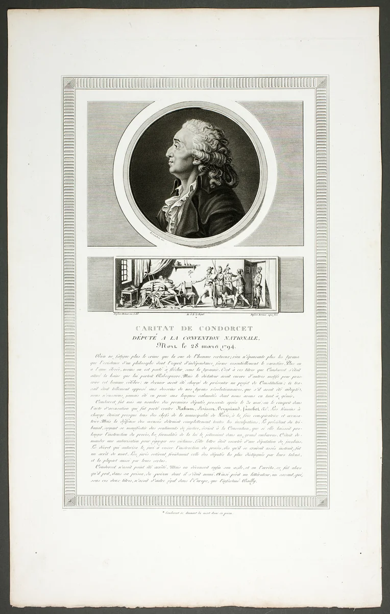 Caritat de Condorcet, Deputy at the National Convention, from the series Tableaux historiques de la révolution française by Jean Duplessi-Bertaux, print, 1798-1804