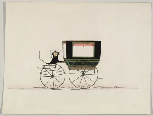 Wagonette Omnibus (unnumbered) by Brewster & Co., drawing, 1850-1870