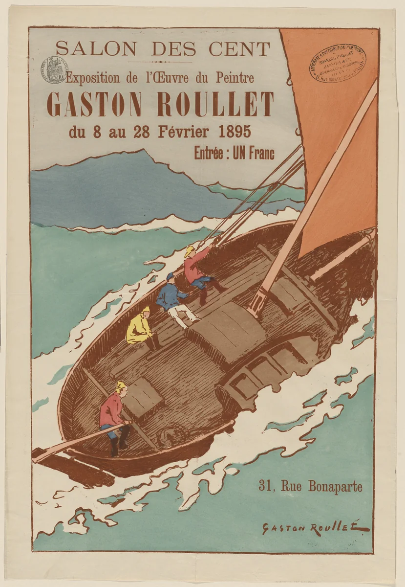 Salon des Cent, exposition de l'œuvre de Gaston Roullet du 8 au 28 février 1895 by Gaston Roullet, design, 1894
