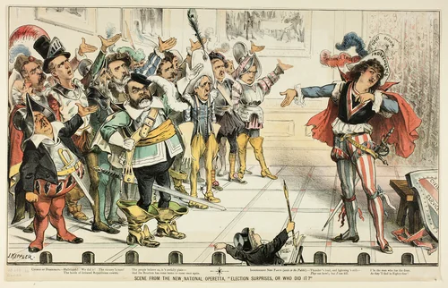Scene from the New National Operetta, from Puck by Joseph Keppler, print, 1883