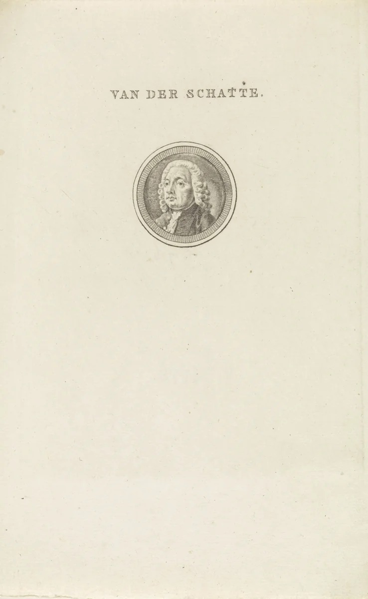 Portret van Albertus van der Schatte by Abraham Jacobsz. Hulk, print, 1787