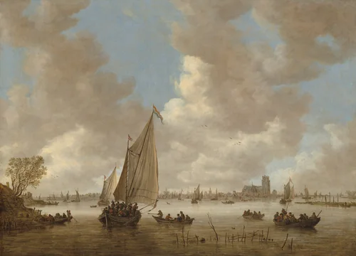 View of Dordrecht from the North by Jan van Goyen, painting, 1650-1654
