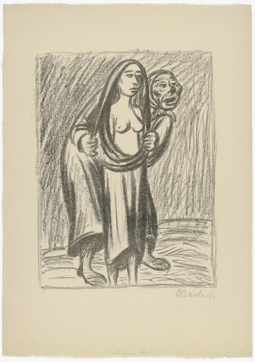 The Sacrifice (The Procuress) (Dos Opfer (Die Kupplerin)) by Ernst Barlach, print, 1924