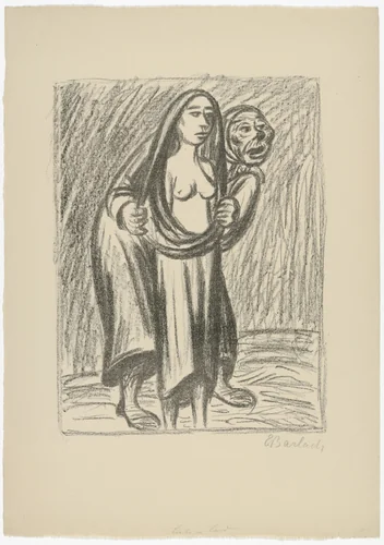 The Sacrifice (The Procuress) (Dos Opfer (Die Kupplerin)) by Ernst Barlach, print, 1924
