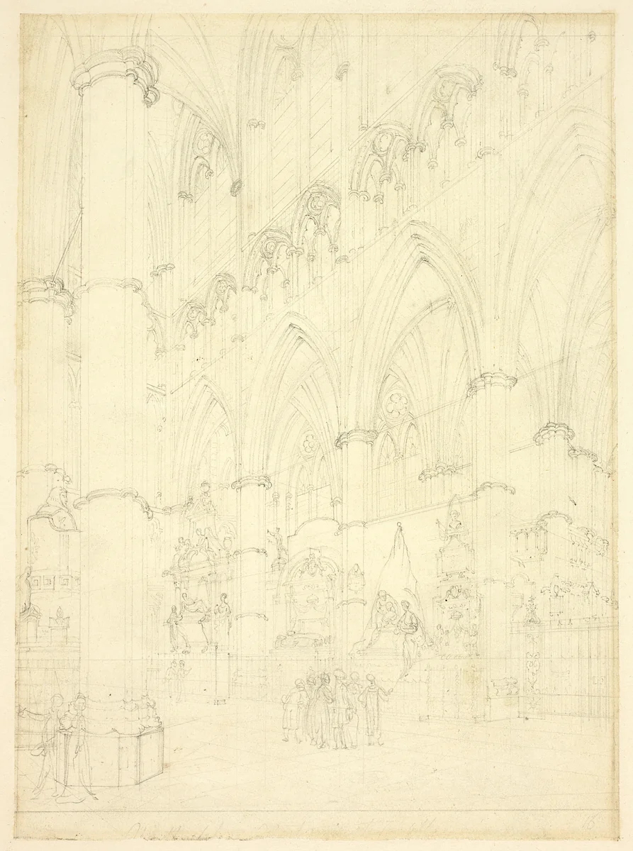North Aisle, Westminster Abbey by Augustus Charles Pugin
Thomas Rowlandson, drawing, 1807-1809