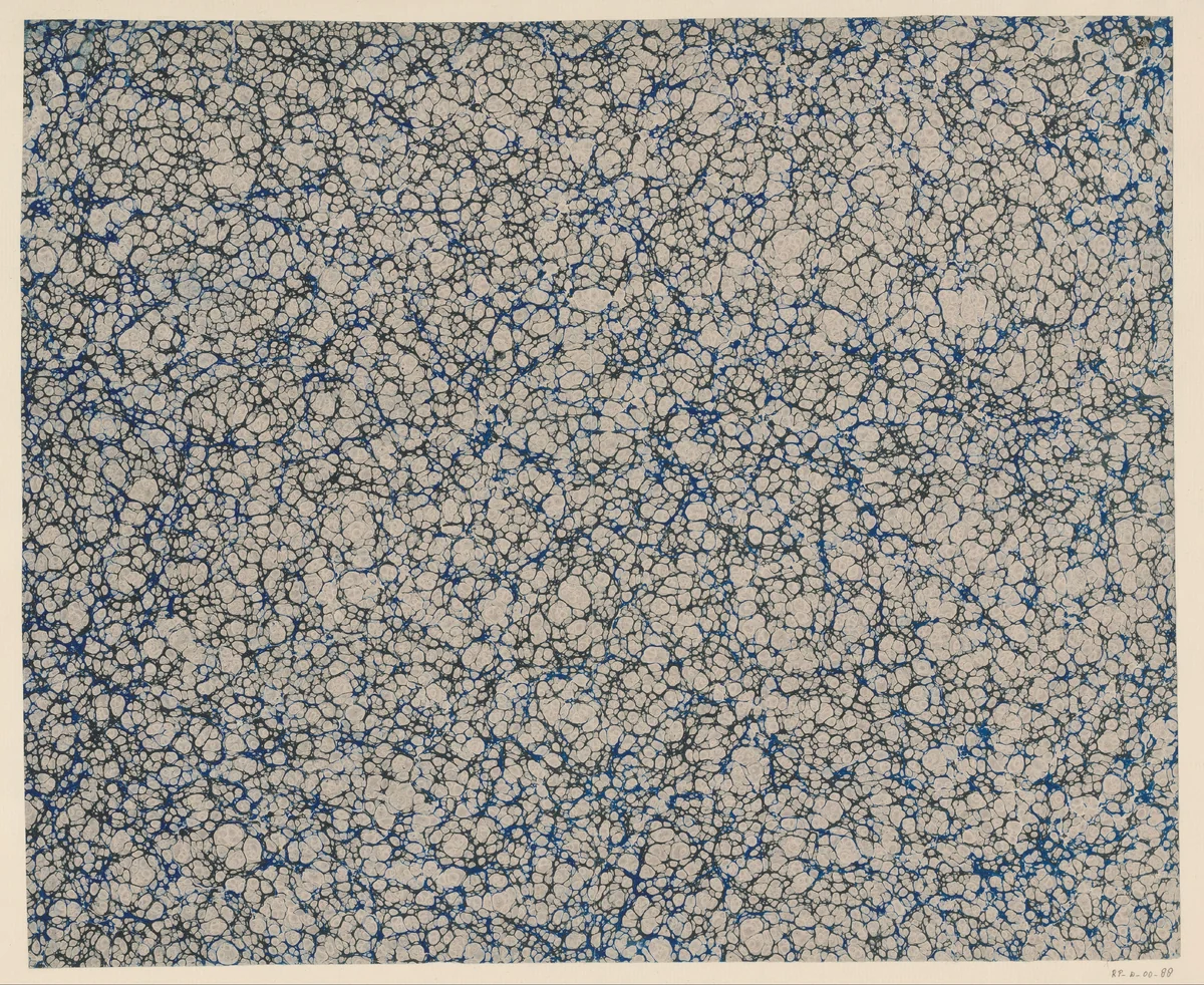 Ringkiezelmarmer in grijs, blauw en zwart by anonymous, other, 1700-1850