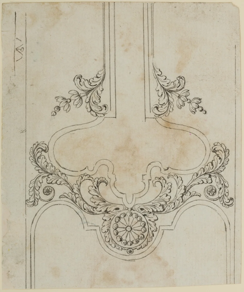 Design for the Decoration of the Surround of the Barrel Flat and Rear Sight of a Firearm by Nicolas Noël Boutet, drawing, 1772-1830