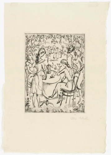 Girls in Boarding School II (Pensionatsmädchen II) by Otto Schoff, print
